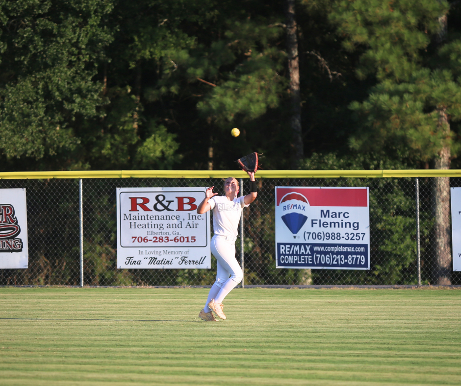 Peyton Jenkins tracks the ball down in right field. (Photo by Bo Underwood)