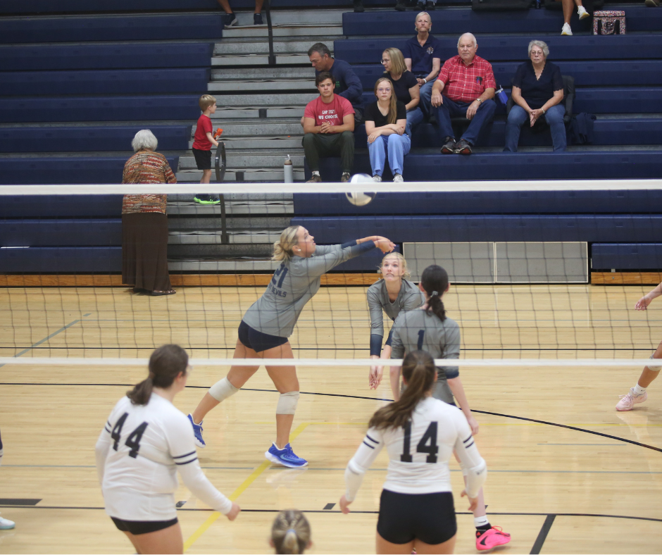 Isabella Adams bumps the ball. (Photo by Bo Underwood)