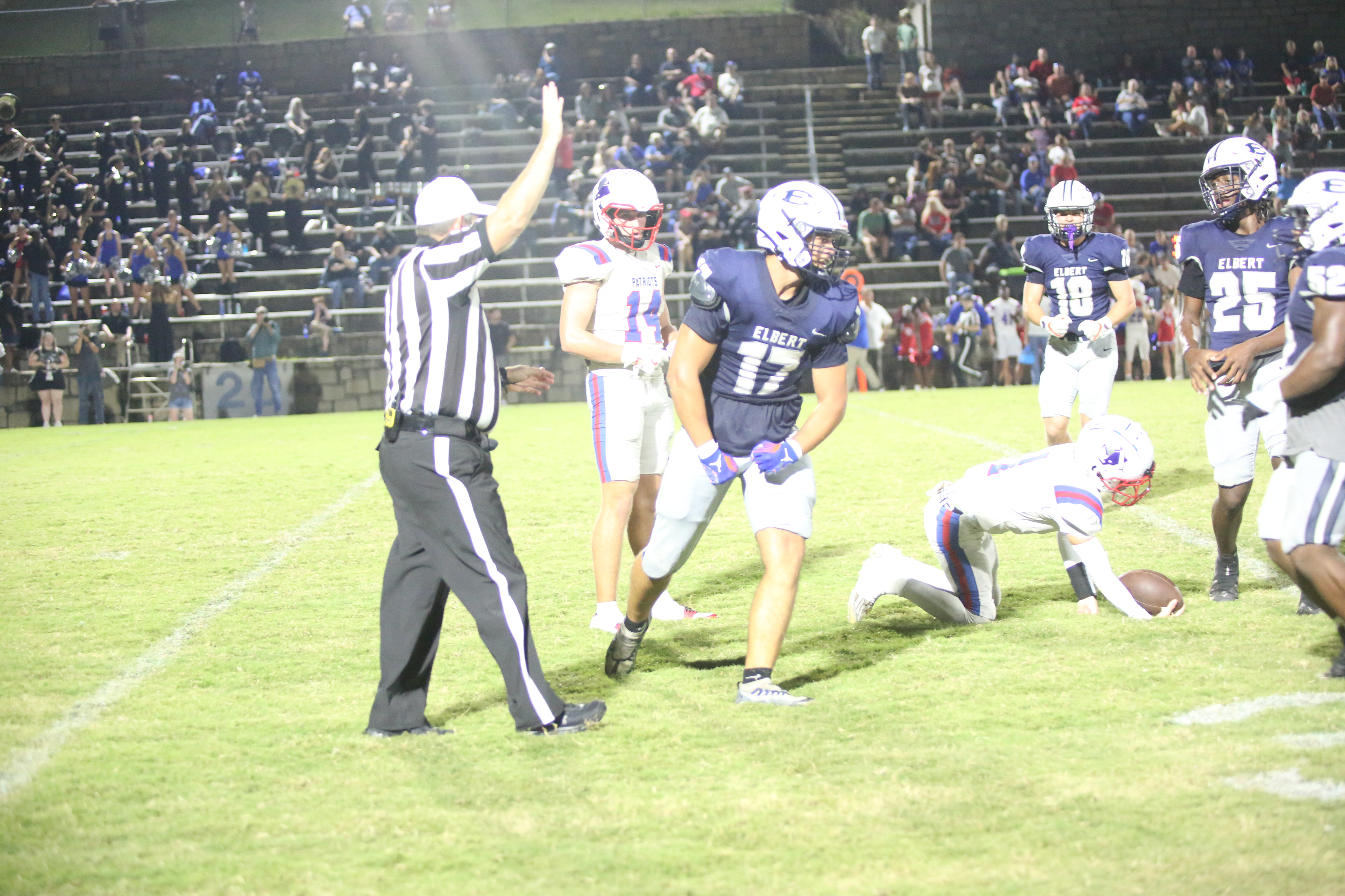 Kaden Montgomery (17) will be a key presence on Elbert County's defensive front in 2026. (Photo by Bo Underwood)