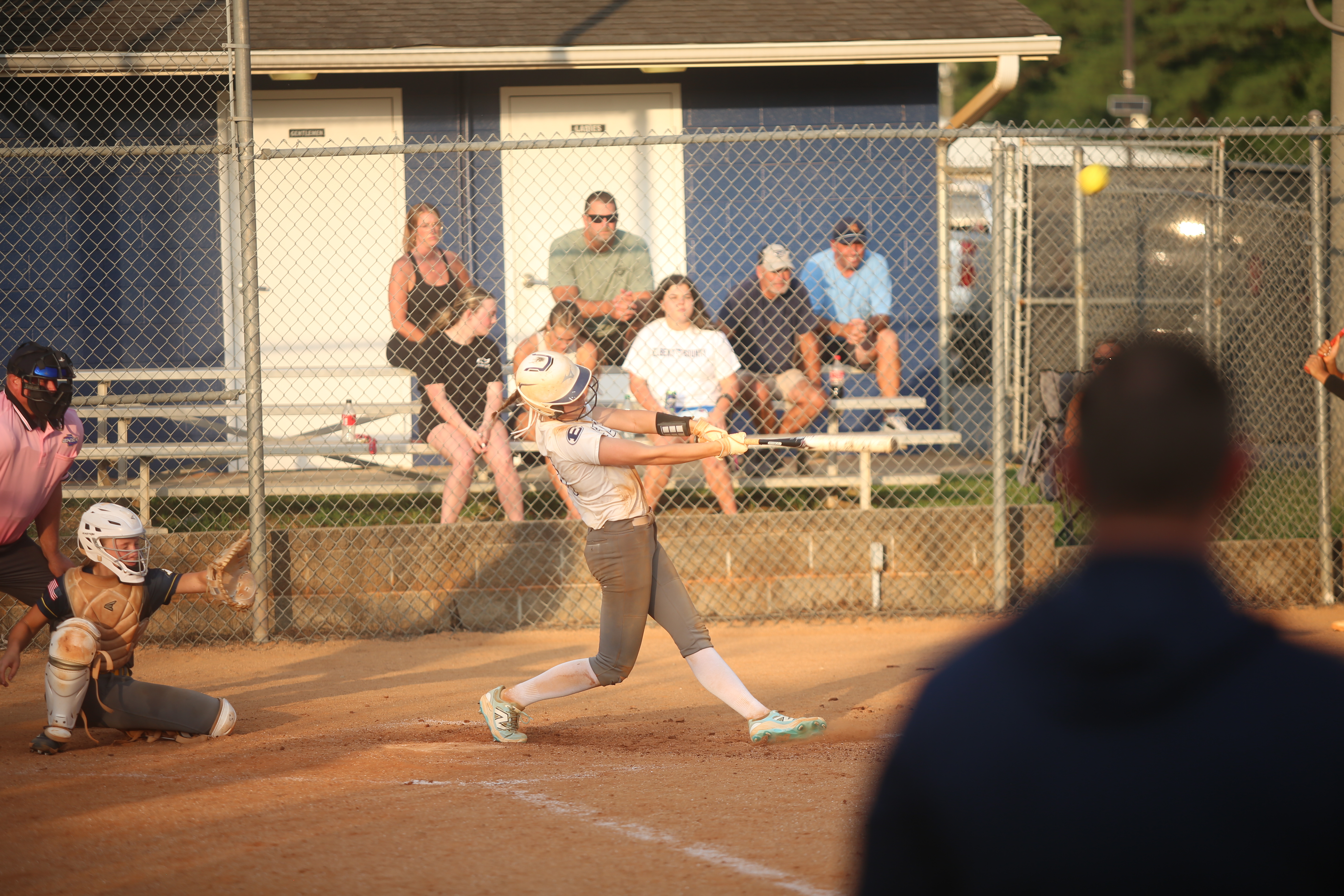 Bryleigh Dickerson hits a home run against Prince Avenue Christian. (Photo by Bo Underwood)