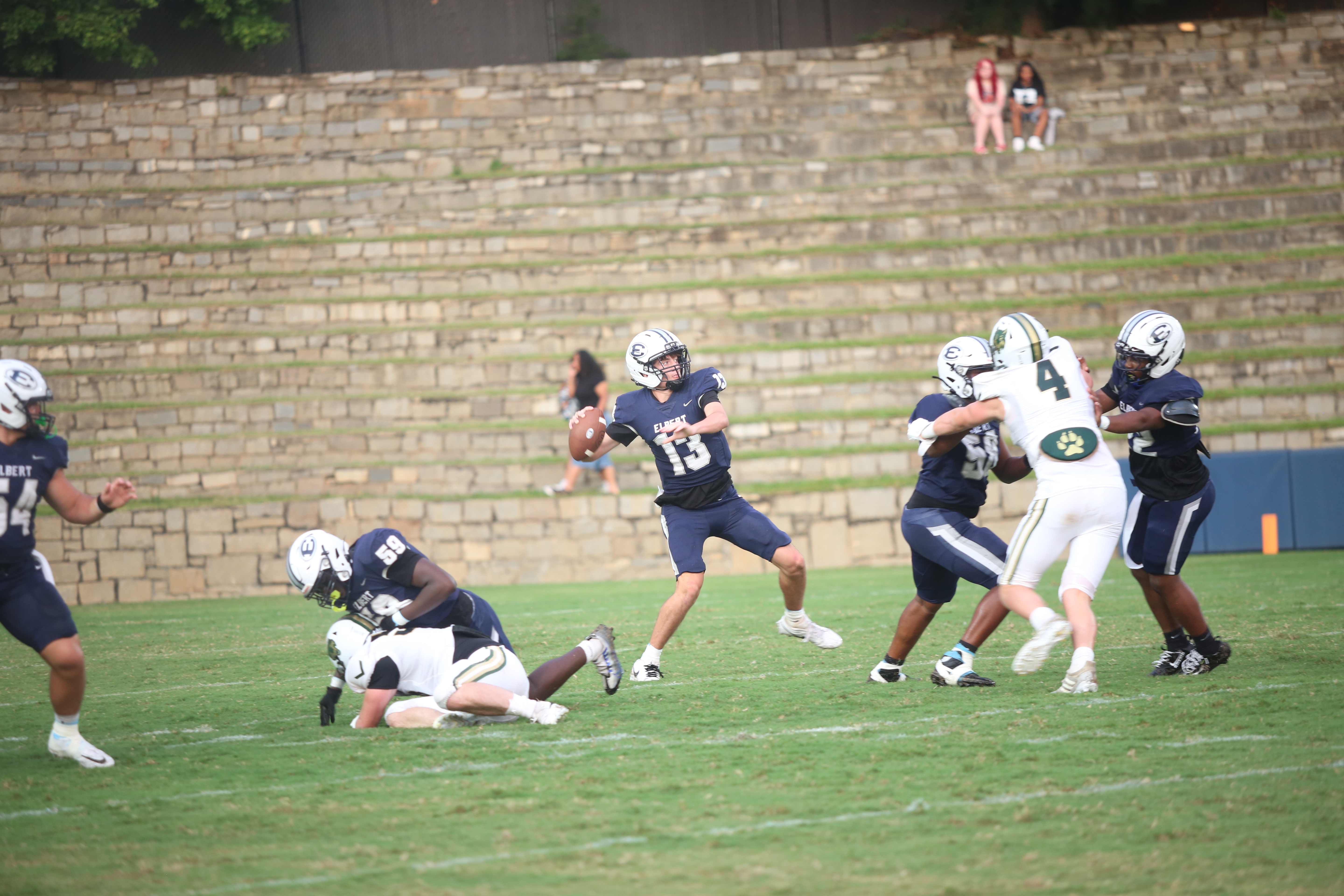 Brody Baker airs out a long ball. (Photo by Bo Underwood)