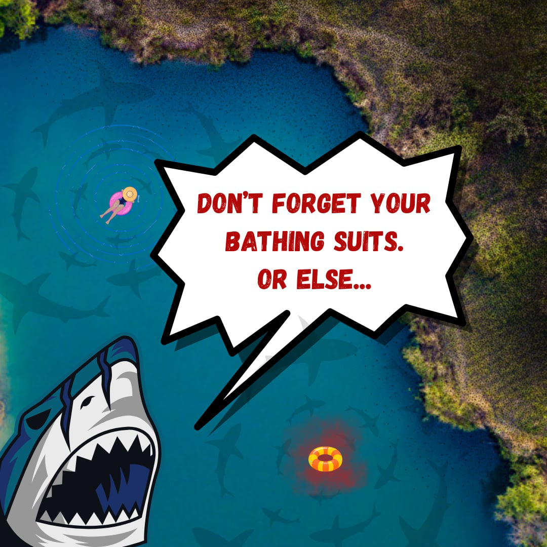 Jaws reminds scare fans to bring their bathing suits to the  free "Sink or Scream" event at Bobby Brown Park. (Photo courtesy of Madison Harpold)