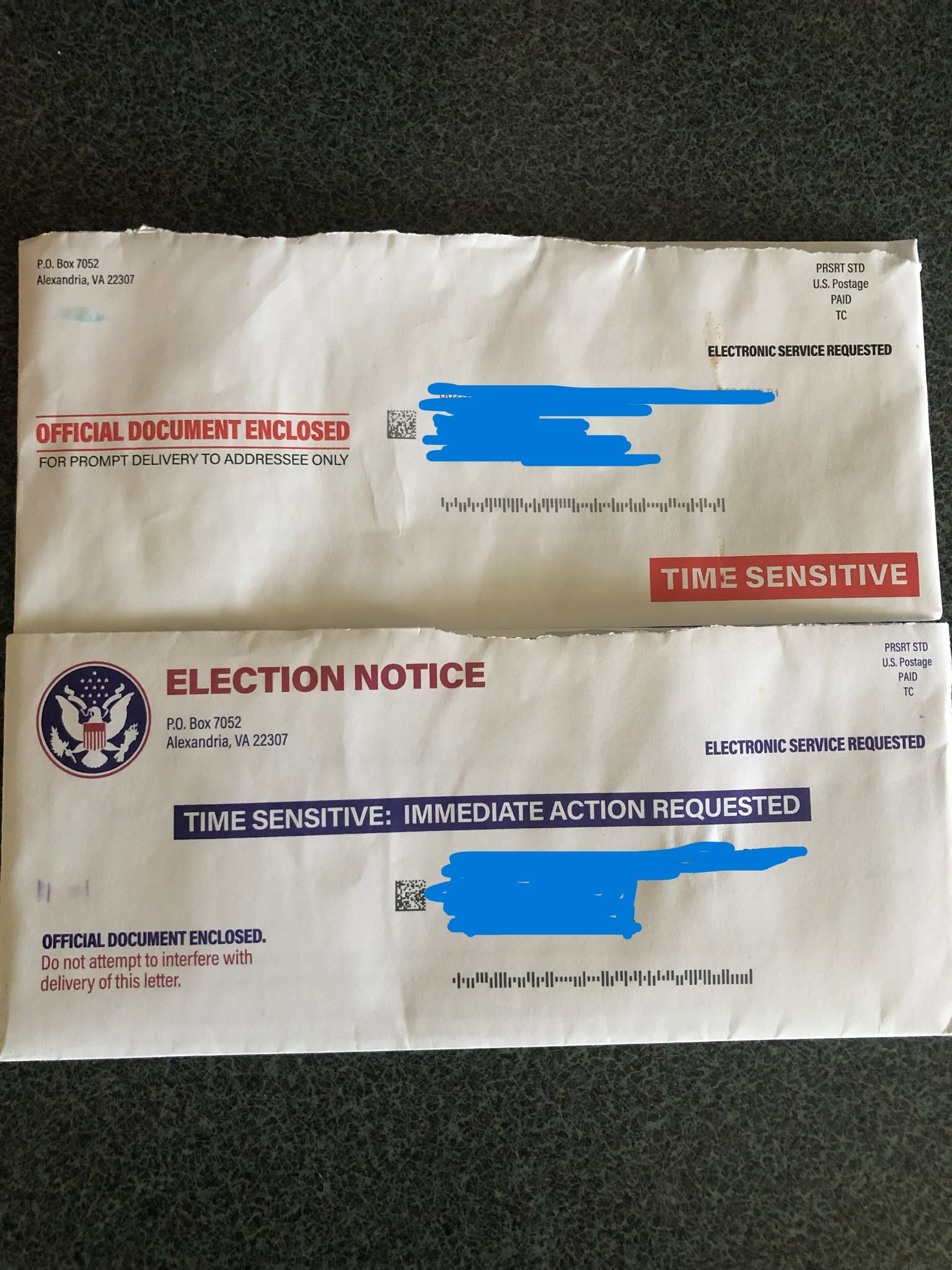 The Elbert County Board of Elections Office posted this image on their Facebook page of a potential scam being mailed to Elbert County residents. (Photo courtesy of the Elbert County Board of Elections)