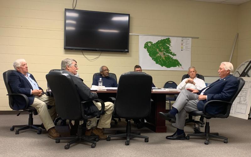Senator Lee Anderson talks with the Elbert County BOC at their regular monthly work session on Dec. 5.