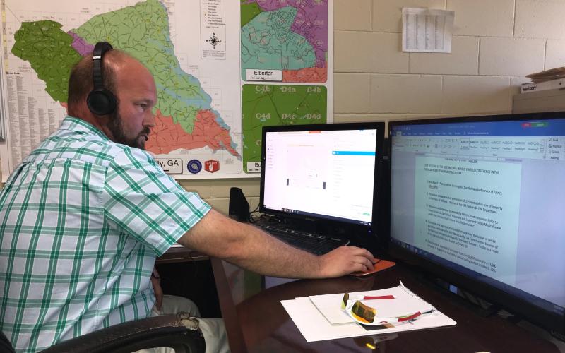 Elbert County Code Enforcement Officer Allen Hulme directed an online meeting of the Elbert County Board of Commissioners last Thursday (for a work session) and Monday (for the commissioner’s regular Monday meeting. (Photo by Jones)
