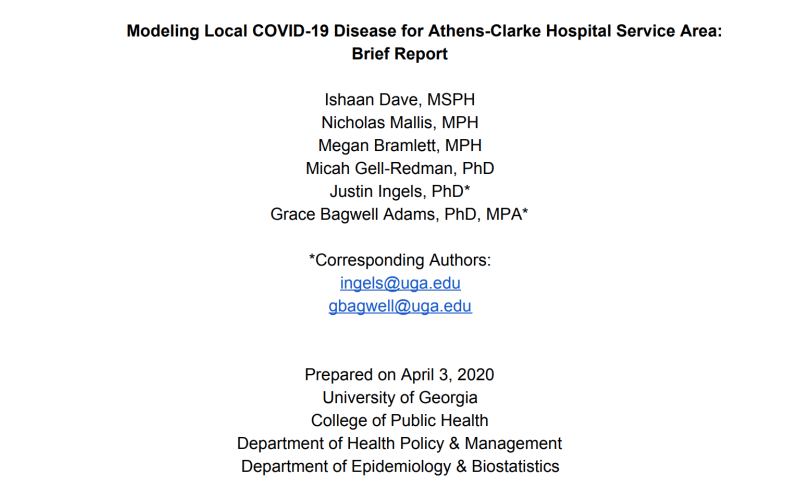 Modeling Local COVID-19 Disease for Athens-Clarke Hospital Service Area: Brief Report