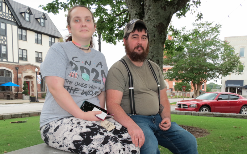 Bobbie and Andrew Carroll live in a household in which four adults tested positive for COVID-19 ... and doctors told the couple that five minors in the house (ages 16, 14, 10, 5 and 6 months) most likely had COVID-19. After getting past a quarantine that lasted for about 20 days, everyone in the household has recovered and they are now back at work. (Photo by Jones).