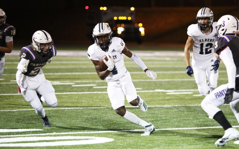 Surprise starting quarterback Quin Hall (4) had 83 yards rushing and a touchdown in Friday’s win over Union County in Blairsville. (Photo by Scoggins)