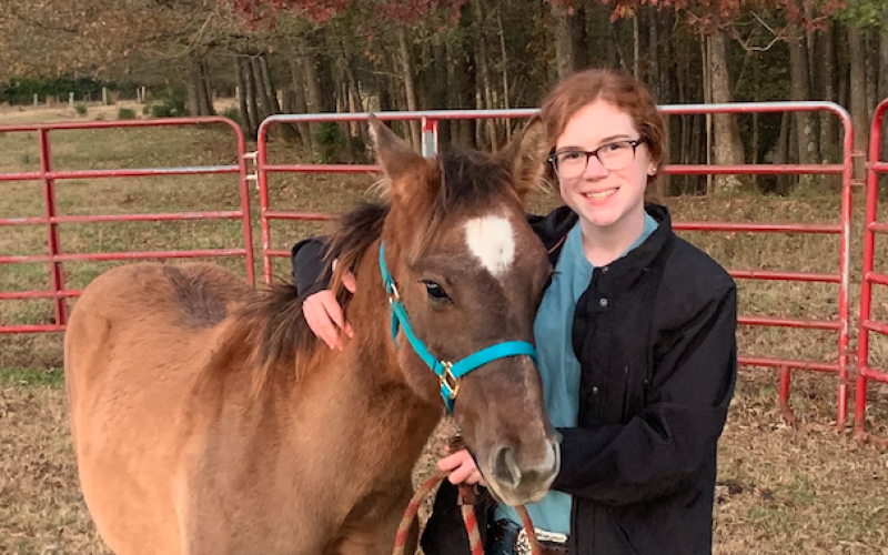 Emma Albertson and “Rutt” got together when Emma found out about the American Quarter Horse Youth Association’s Young Horse Development Program.