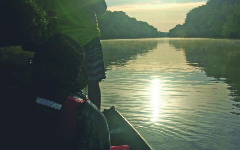 Jacob Duckett takes a turn leading the way down the Broad River on the last morning of a three-day journey.