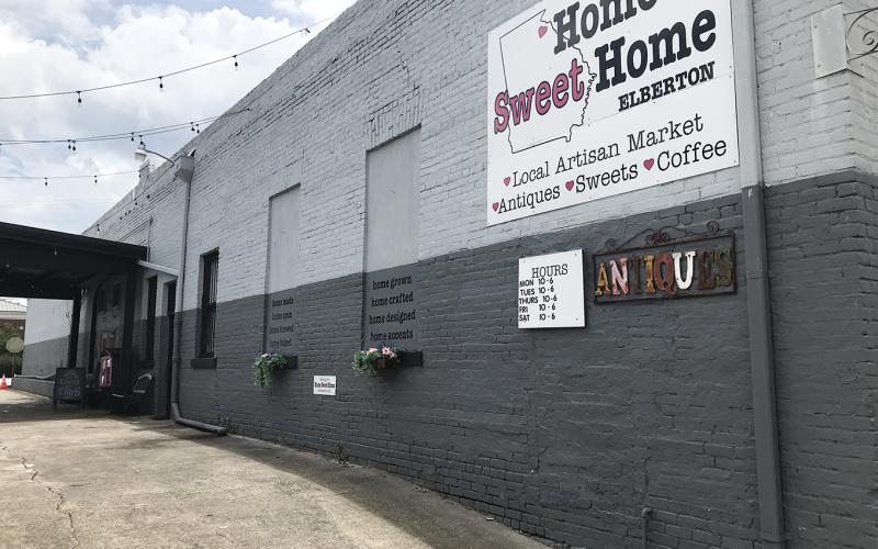 Home Sweet Home (above) owner Jenny Jenkins complained to the Elberton City Council Thursday (July 15) that her application for a Main Street Elberton Facade and Downtown Enhancement Grant was not reviewed nor seen by the Downtown Development Authority. (Photo by Jones)