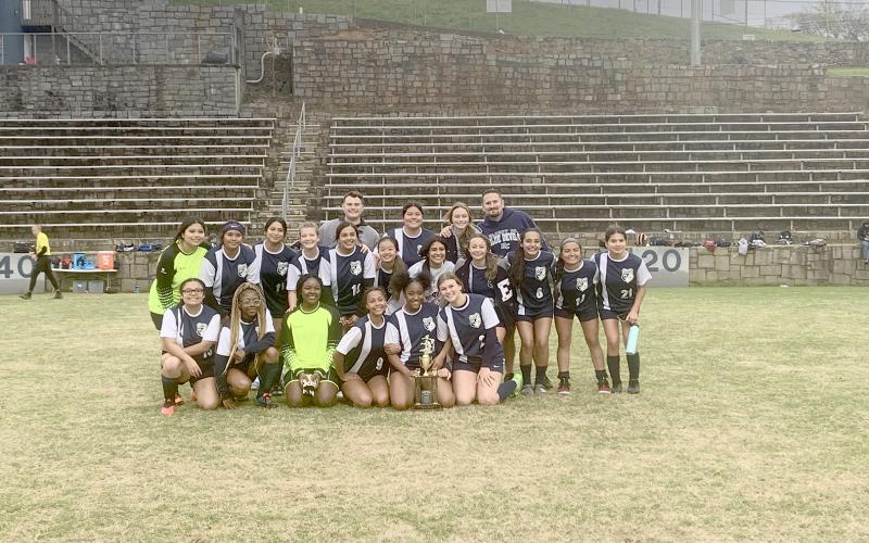 The Lady Devils soccer team made program history Friday, April 8 as they defeated Rabun County’s Lady Wildcats to finish as the region runners-up for the second time in program history, giving them the opportunity to host the first round of the GHSA state playoffs. The first round will be held Thursday, April 14 in the Granite Bowl at 5:30 p.m. as the Lady Devils host Elite Scholars Academy. Tickets are $7. (Photo by Wells)