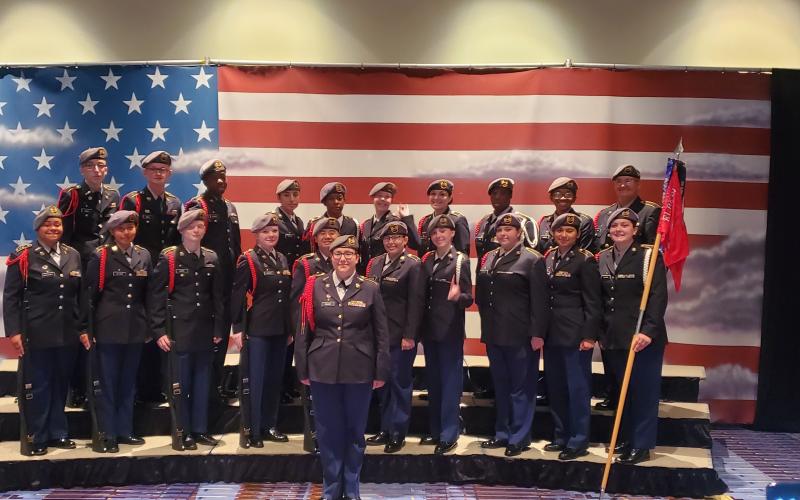 Pictured at the national competition, above, are (first row) Avery Pullen; (second row, L-R) Kaleigha Montgomery, Natasha DeLeon, Nolan Crook, Lucas Vang, Kaili Papios, Jeda-Marie Woodard, Brianna O’Shields, Eva Garcia-Laguna and Summer Bozeman; (third row, L-R) Kalieb McBee, Isaac Davis, Phillip Bolden, Jolette Medina-Galvan, De’Asia Kinsey, Jaelyn Massey, Dessie Lee Santiago, Nakira Baker, Connie Lampkin and Jordan Nix.