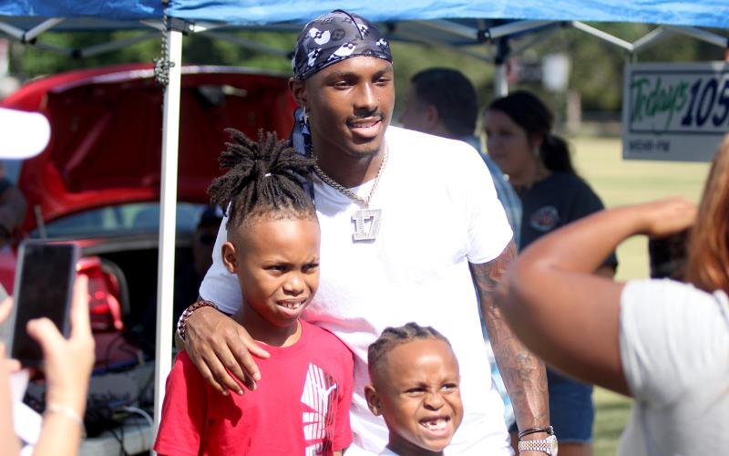 The Friends Helping Friends Club hosted a Mecole Hardman Jr. Football Fun Day Saturday, June 18 at McWilliams Park. FHF President Sandy Adams said over 700 people attended the event and had the opportunity to take photos with Hardman. (Photos by Wells)