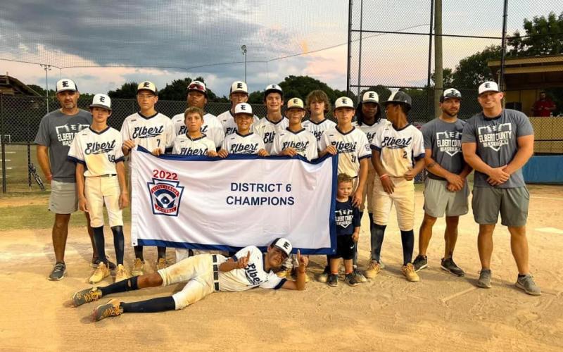The Elbert County Junior League All-Star team punched their way to the state Little League tournament after winning the District 6 Little League Championship. The team consists of (first row) Rylan Brown; (second row, L-R) Lane Fleming, Carson Amabile, Brant Brown, Brayden Ingram, Dakota Toole and Jose Rodriguez; (third row, L-R) Manager Kenneth Brown, Nolan Henderson, Lawson Strong, Cole Acker, Jackson Black, Brycin Hughes, Cheyvis Mclendon, Coach Matt Amabile and Coach Kyle Bagwell.