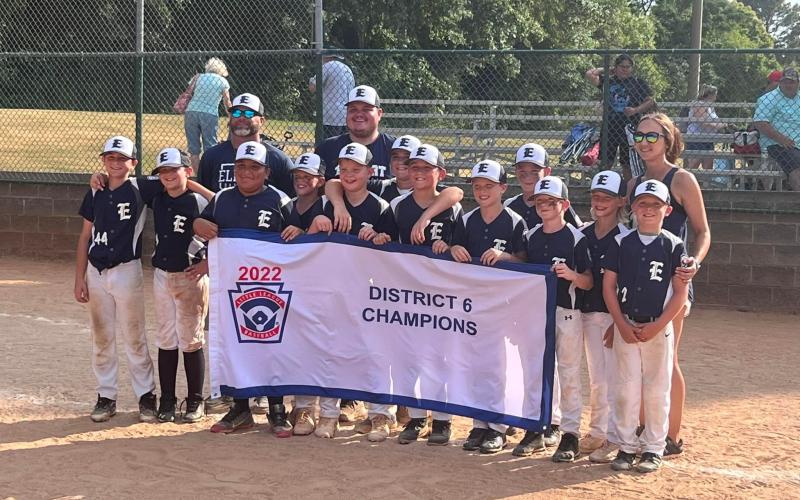 The Elbert County Minor League, or AAA, All-Star team punched their way to the state little league tournament after winning the District 6 Little League Championship. The team consists of (front row, L-R) Knox Coble, Ryder Hughes, Kevin Medina, Cooper Padgett, Easton Crawford, Brody Nunziato, Layton Blackmon, Kane Hunter, Layton Johnson, Kooper Shaw, Satcher Young, Liam Evans; and (back row, L-R) coaches Michael Hughes, Dillon Crawford and Jamie Davis.
