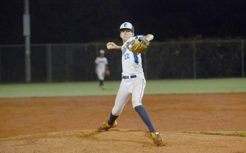 Rylan Brown pitched for Elbert County’s Junior League All-Star team against Hart County July 19.  (Photo by Drew Dotson, The Hartwell Sun)
