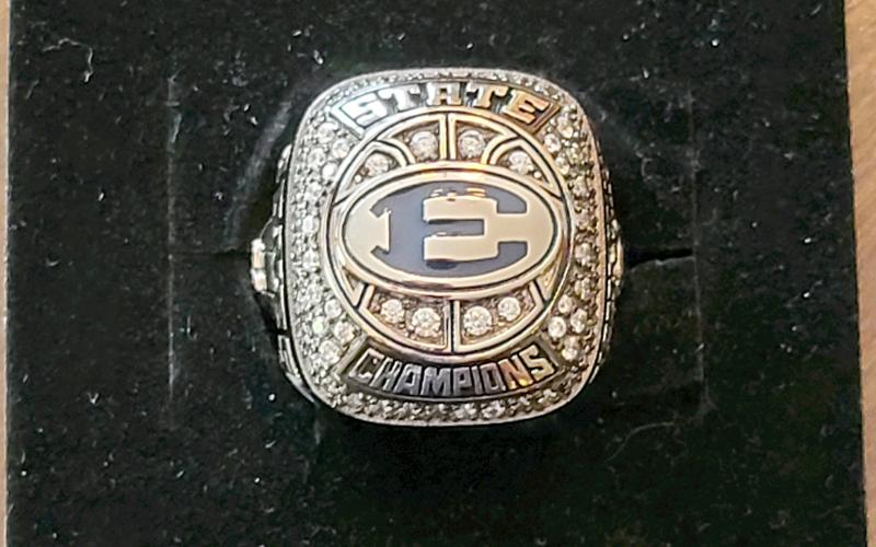 The 2021-2022 Elbert County Lady Devils basketball team received their state championship rings during halftime of the Elbert vs. Hart football game Friday, Aug. 19 in the Granite Bowl.