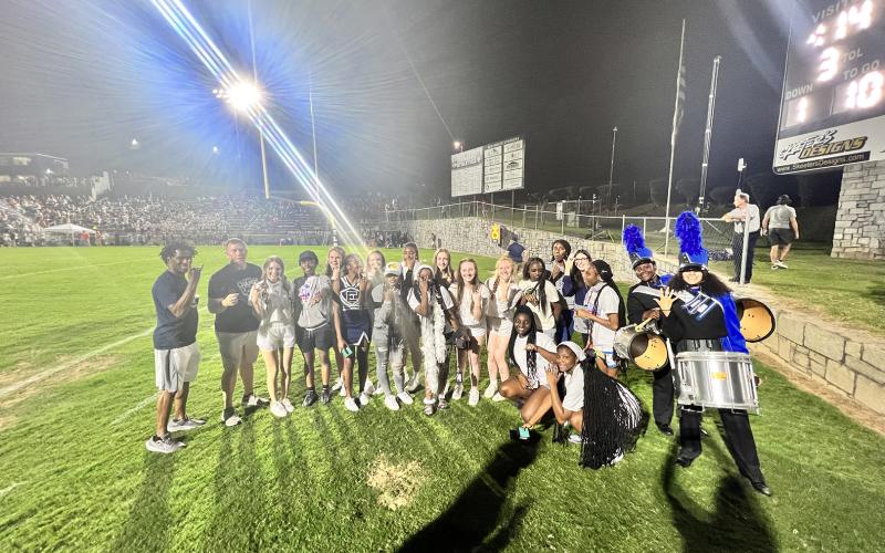 The 2021-2022 Elbert County Lady Devils basketball team received their state championship rings during halftime of the Elbert vs. Hart football game Friday, Aug. 19 in the Granite Bowl.
