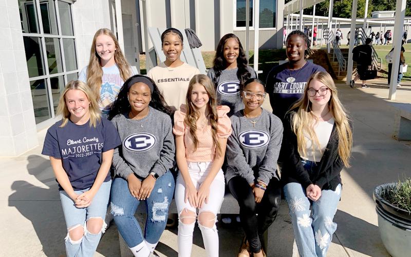 The 2022 Elbert County Comprehensive High School Homecoming Court representatives include front row (L-R) senior Lyndsie Acker, freshman EriYana Agurs, sophomore Hannah Brady, junior Aameriah Allen and senior Ella Long; (back row, L-R) seniors Lilly Ray, Takiyah Bell, Jamia Allen and Nakira Baker. Not pictured is senior representative Brenasia Faust.
