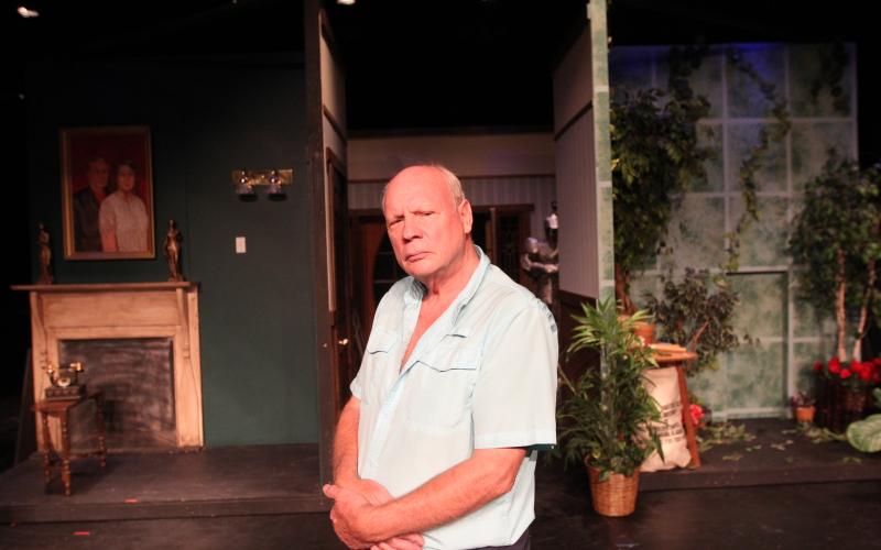 Master Carpenter Pat Bell has been helping bring the scenes and sets of shows at The Elbert Theatre to life over the past 10 years. The theater’s upcoming performances of “Clue: On Stage” is the most complex set Bell said he has ever worked on. (Photo by Wells)