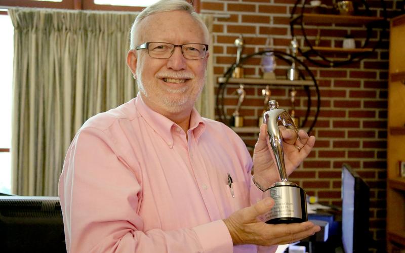 Mat Hunt took home a prestigious international Telly Award with his company, Huntridge LVS. (Photo by Scoggins)