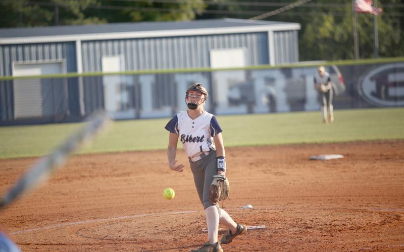 Senior pitcher Jaynee Webb pitched a no-hitter during the Lady Devils’ dominate 12-0 win over Barrow Arts and Sciences Academy Thursday, Sept. 8 at Wesley King Field. (Photo by Wells)