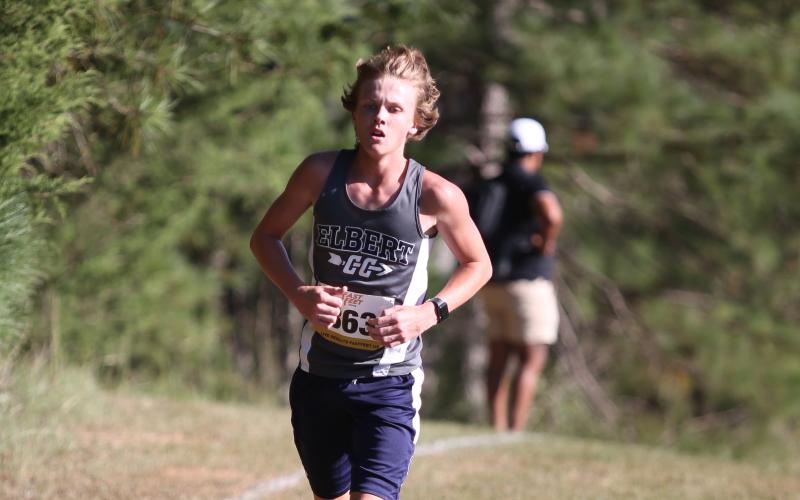 Matthew Coker led the Rams during the region cross country meet at Elbert County Middle School Sept. 27. Coker finished in first place overall for the boys. (Photos by Scoggins)