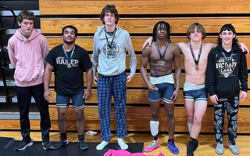 The Mat Devils had eight wrestlers to finish in the Top 6 during the East Hall Christmas Clash Dec. 22.