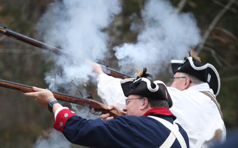 The Samuel Elbert Chapter of the Sons of the American Revolution held its 13th annual commemoration of the Battle of Vann’s Creek Saturday, Dec. 3 at Richard B. Russell State Park. A program on the battle, which took place Feb. 11, 1779 was presented by local Historian Ray Chandler while a Mourn Musket ceremony was done by the Georgia Society of the Sons of the American Revolution Color Guard. (Photos by Scoggins)