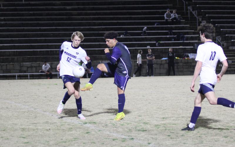 Devils Chapo Cerna and Pablo Medellin kicked off the 2023 season against White County in the Granite Bowl Feb. 10. (Photos by Wells)