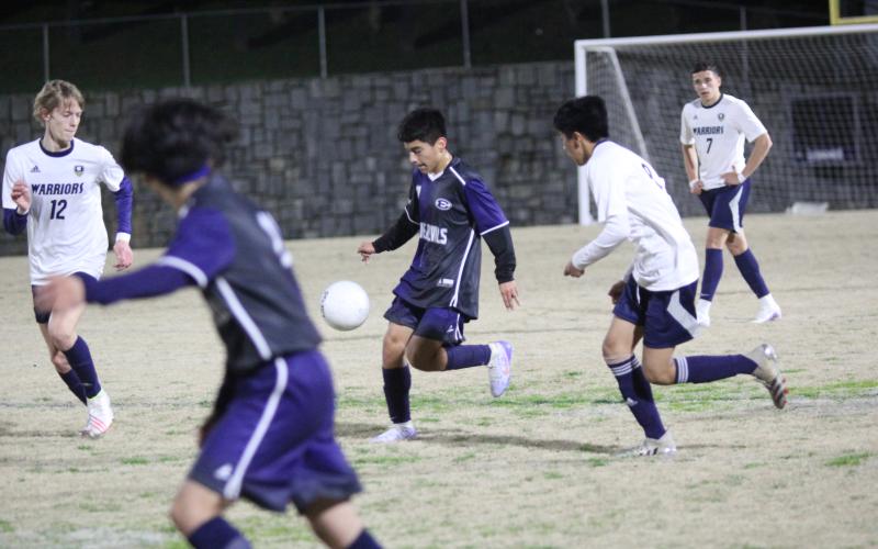 Devils Chapo Cerna and Pablo Medellin kicked off the 2023 season against White County in the Granite Bowl Feb. 10. (Photos by Wells)