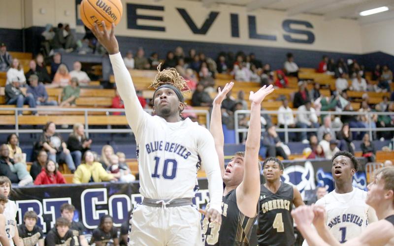 Junior Boaz Goodman led the Devils in scoring during Friday’s game against Commerce in the Inferno (Photo by Wells).