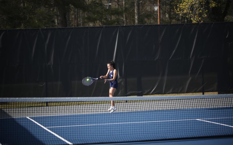 Audrey (above) and Emily Poon won matches against Athens Christian March 20. Elbert now sits in third place in the region after both the Lady Devils and Devils defeated Athens Christian. The teams are scheduled to travel to Franklin County for the last regular season match Thursday. (File photos by Wells)