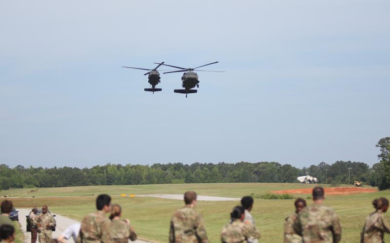 The Elbert County Comprehensive High School junior reserve officer training corps (JROTC) hosted their annual JROTC Cadet Leadership Challenge summer camp May 30 to June 2. Cadets received an opportunity to fly in a UH-60 Blackhawk from an Army National Guard unit based out of Winder. The camp included a variety of topics and skills, taking place at the Elbert County airport, ECCHS and Richard B. Russell State Park. (Photos by Wells)