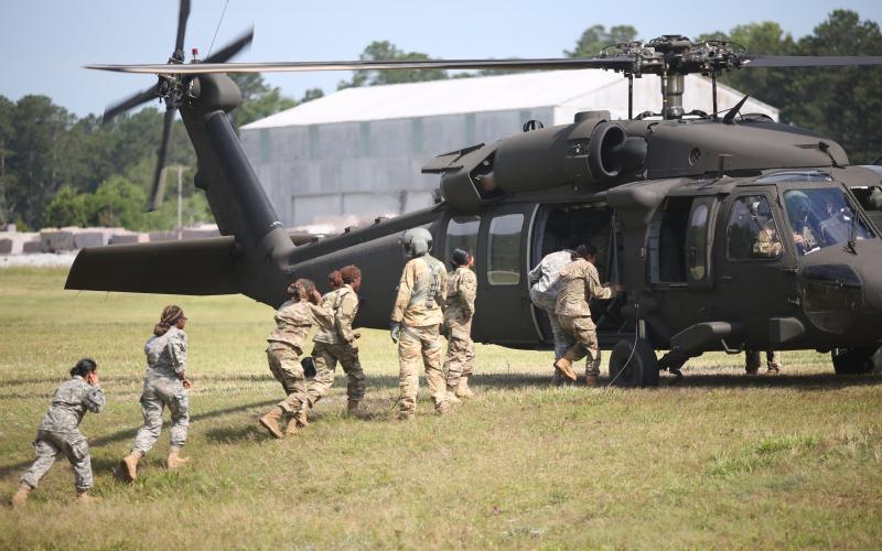 The Elbert County Comprehensive High School junior reserve officer training corps (JROTC) hosted their annual JROTC Cadet Leadership Challenge summer camp May 30 to June 2. Cadets received an opportunity to fly in a UH-60 Blackhawk from an Army National Guard unit based out of Winder. The camp included a variety of topics and skills, taking place at the Elbert County airport, ECCHS and Richard B. Russell State Park. (Photos by Wells)