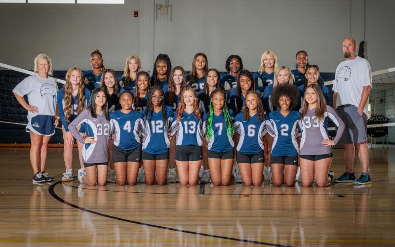 The 2023 Lady Devil Volleyball team includes Riyahanna Ardister, Melanie Badillio, Kendall Baston, Lakeria Bradley, Daniya Carter, Lindsay Castro, Zurina Dillard, Keitasia Glaze, Shania Huff, Johna Johnson, De’Asia Kinsey, Ariel Moncallo, Camdyn Moon, Alyssa Mooney, Cadence Noggle, Jurnee Porter, Brailey Sims, Trania Skelton, Ryleigh Stowers, America Vargas, Ja’Nydra Watts, Lizzett Rivera and I’jianah Whiten. (Photo by Mercer Harris)