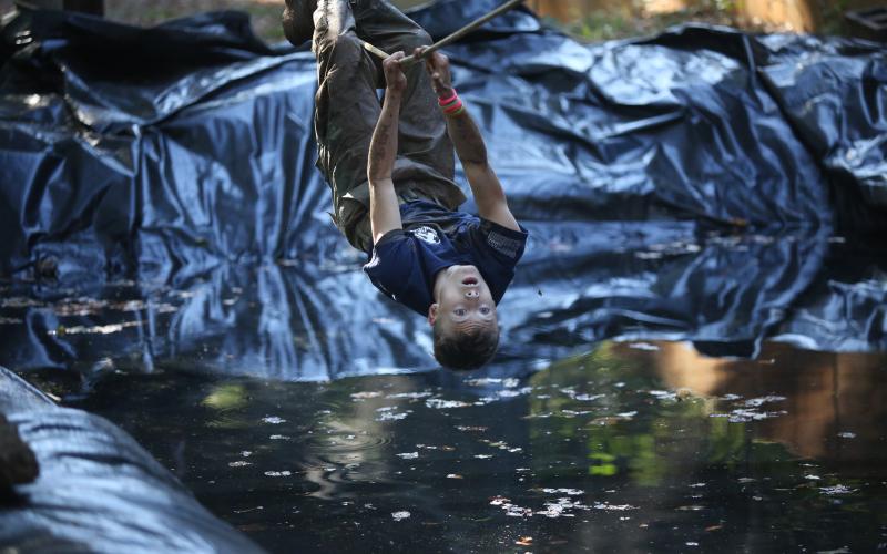 The Elbert County Raiders go through the different stations of the obstacle course event during their raider meet hosted by Hart County Sept. 23. Elbert’s mixed team finished the obstacle course in first place while the female team finished the event in second-place. (Photo by Wells)