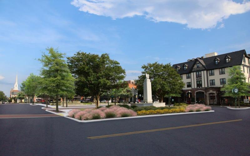 Photo-realistc image based off the proposed design plans were created as part of the master plan from the partnership with the University of Georgia’s Summer Fellowship Program of the College of Environment and Design. The entire master plan can be found on the City of Elberton’s website at cityofelberton.net.