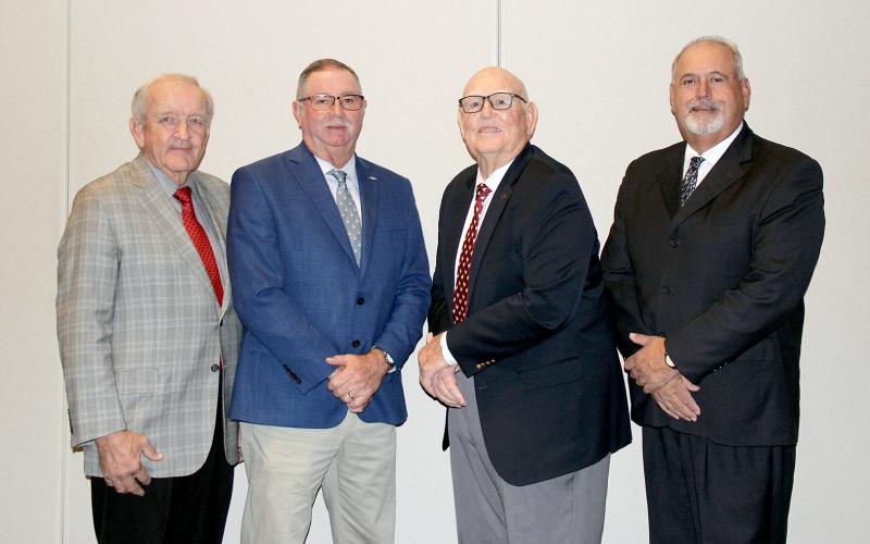 Pictured from left, Georgia Farm Bureau (GFB) President Tom McCall, GFB First Vice President and South Georgia Vice President Daniel Johnson, North Georgia Vice President Bernard Sims and Middle Georgia Vice President Ralph Caldwell will lead the state’s largest general farm organization in 2024. (Photo courtesy of Georgia Farm Bureau)