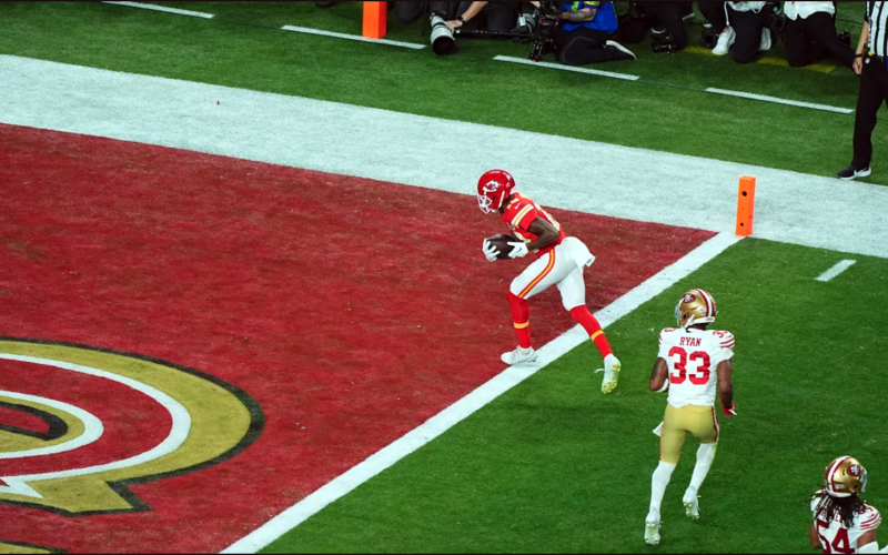 Bowman native and former Elbert County Blue Devil and Georgia Bulldog Mecole Hardman Jr. caught a pass from Kansas City Chiefs quarterback Patrick Mahomes to score the winning touchdown of the 2024 Super Bowl in overtime Sunday, Feb. 11. (Photo courtesy of the Kansas City Chiefs at Chiefs.com.)