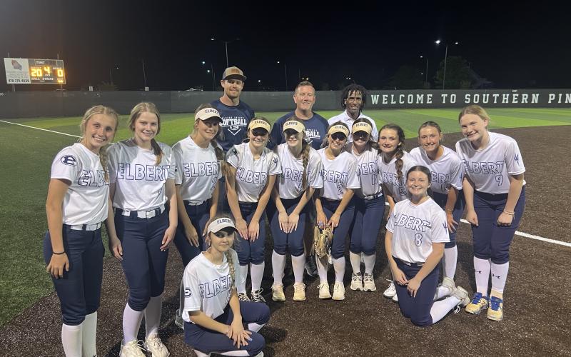 the Lady Devils pose for a team picture after beating LaGrange to advance to the Elite Eight. (Photo courtesy of Josh Jones)