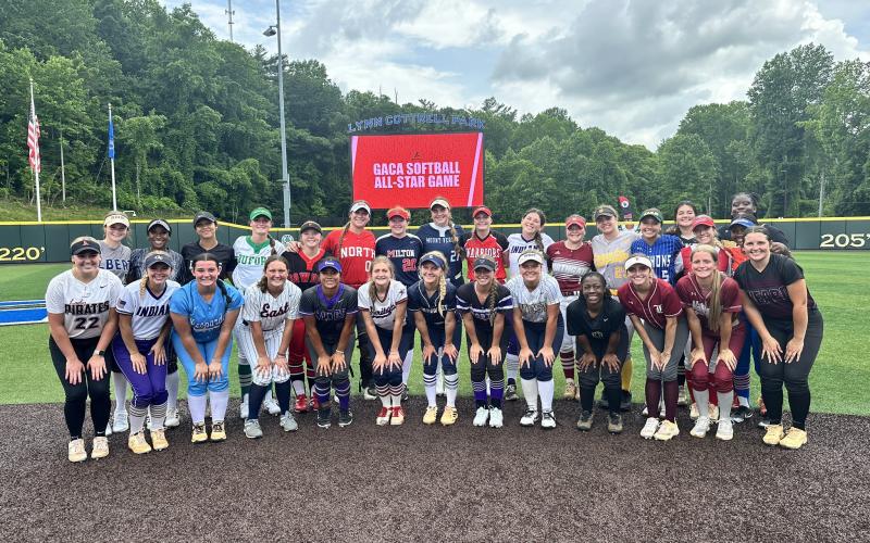 Emily Booth (back row, first from left) poses with the participants of the GACA Junior All-Star Game hosted by the University of North Georgia in Dalonega June 4. (Photo submitted by Bethany Booth)