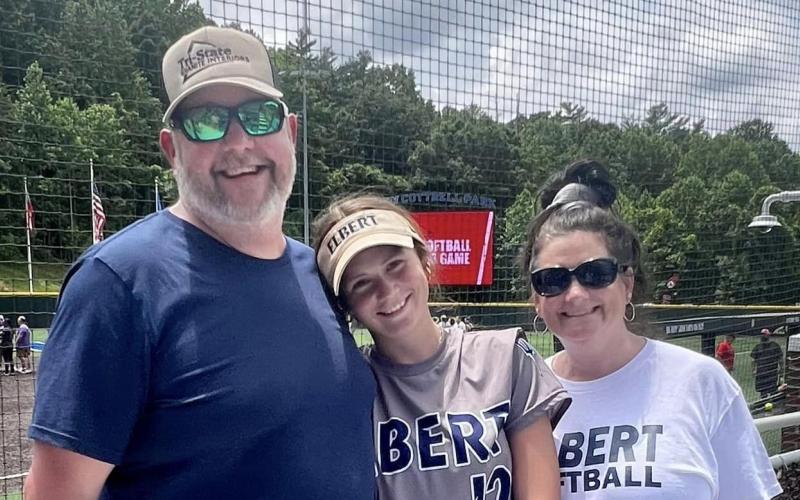 (L-R) Greg Booth, Emily Booth and Bethany Booth pose for a picture at the GACA Junior All Star Game June 4. (Photo submitted by Bethany Booth)