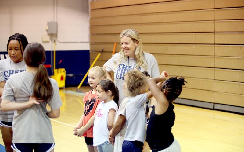 The Elbert County Lady Devil cheerleaders hosted their annual youth cheer camp June 17 through June 19. (Photo by Wells)