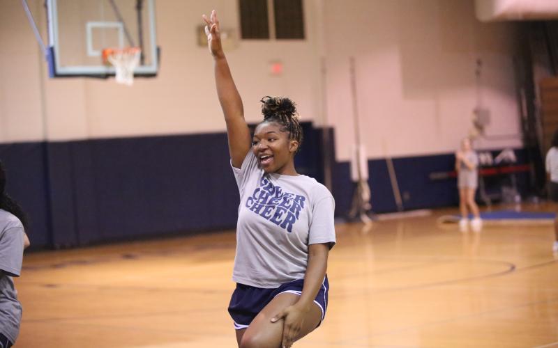 The Elbert County Lady Devils and Lady Rams cheer squads hosted their annual cheer camp June 3 and June 4 with assistance from instructors from the Varsity-Universal Cheerleaders Association. (Photo by Wells)