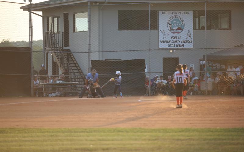 Kassydi Mattox makes contact with the ball in the game against Hart. (Photo by Wells)