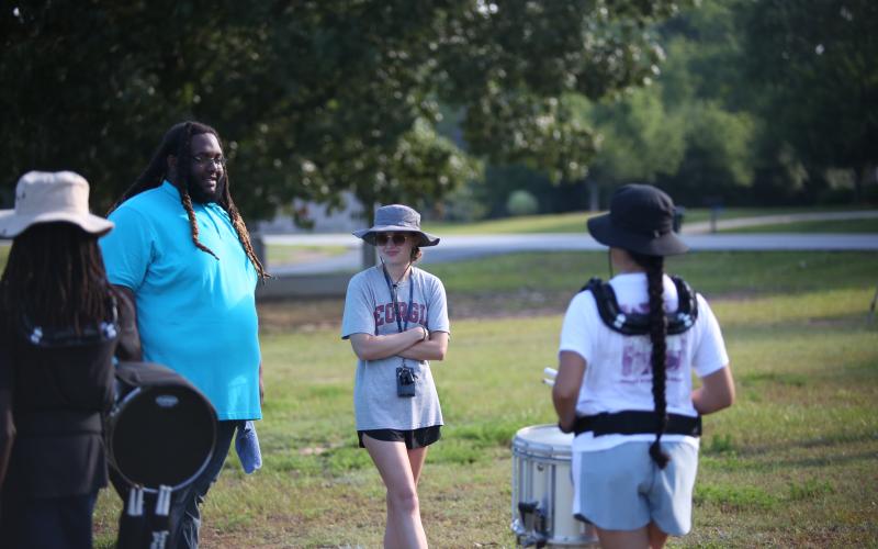 Band Director Ansley McNeese looks on during band camp July 16. The Elbert County Blue Devil Band braved the heat July 8 through July 19 as they prepared for the upcoming marching season. (Photo by Wells)