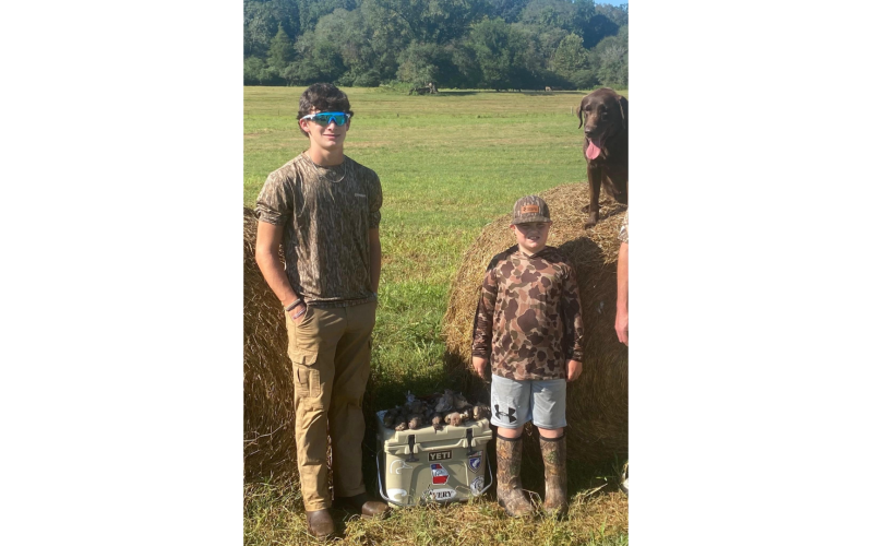 Jackson Black and Brodie Bagwell with Ace. (Photo submitted by Kyle Bagwell)
