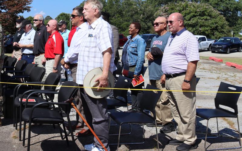Veterans of the 1-214th Georgia National Guard attend the re-opening. (Photo by Weeks)